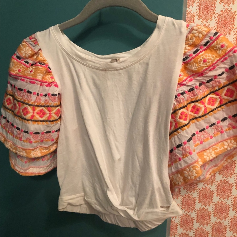 Dolan Cream Ruffled Tie Front Crop Top